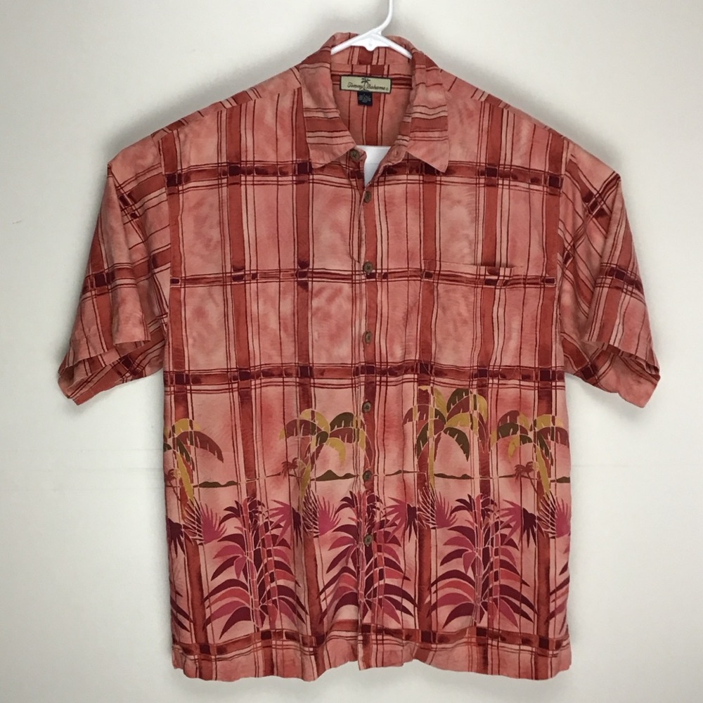 Tommy Bahama Relax mens silk short sleeve Hawaiian shirt large